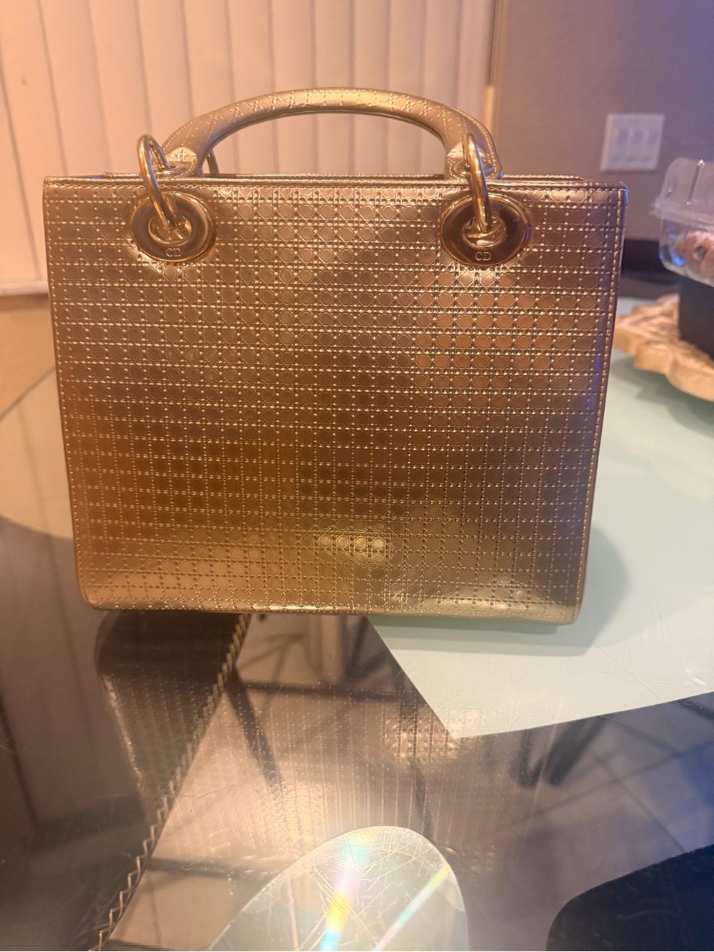 Bronze lady Dior Leather Top-Handle Women’s Bag - Picture 6 of 12